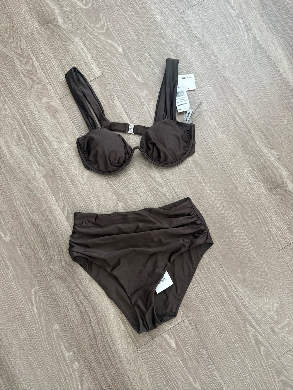 NWT simkhai brown swim suit